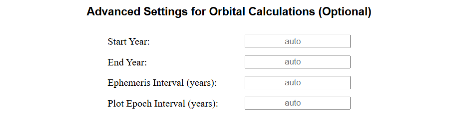 Orbital Elements (Advanced Settings)