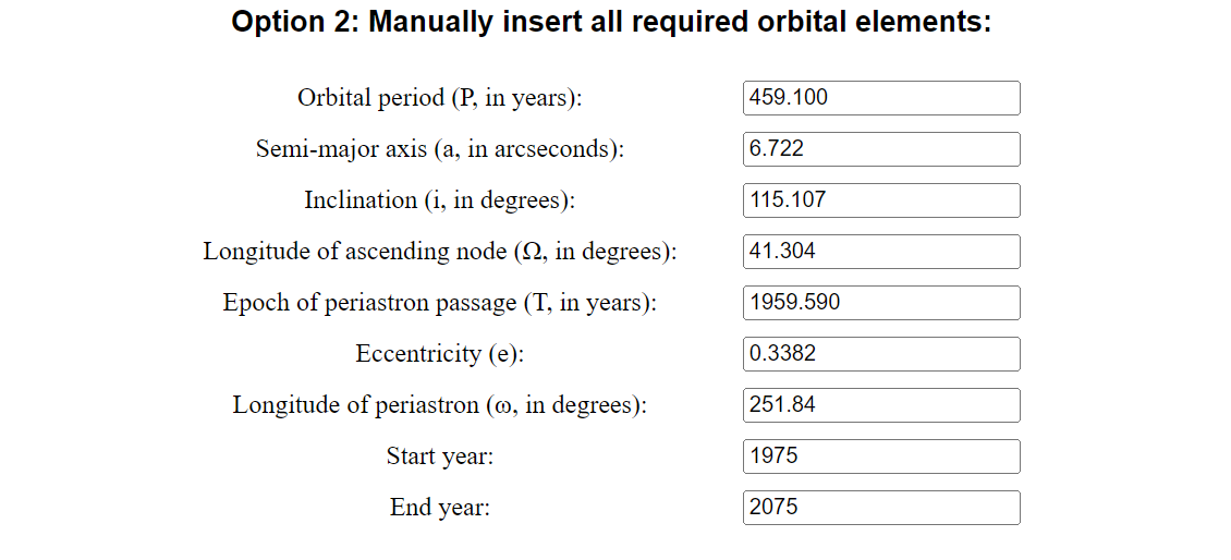 Orbital Elements (Option 2)